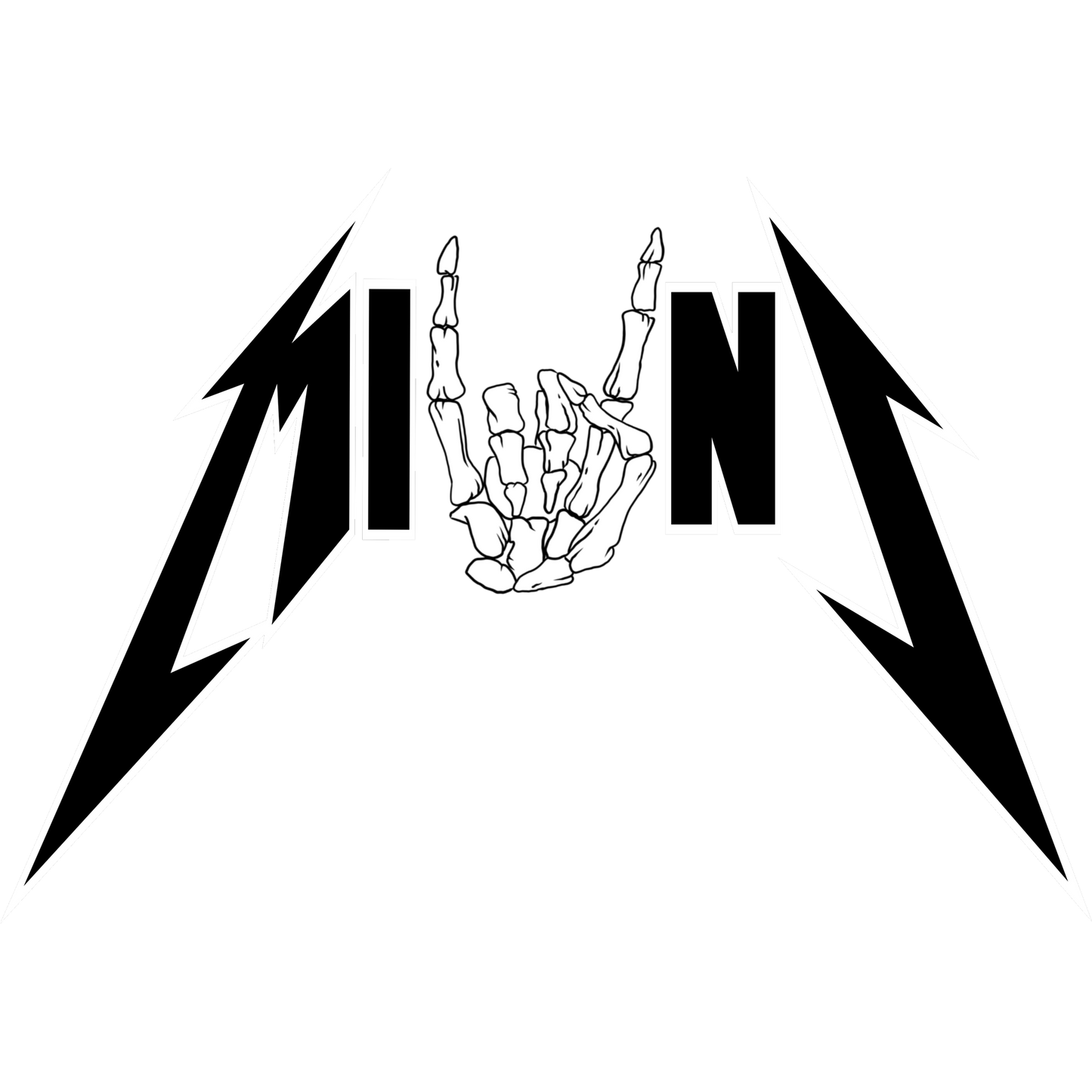 Rock Band Skeleton Hand Logo Graphic Design