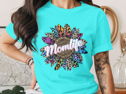 Colorful Momlife Sunflower Graphic Tee product