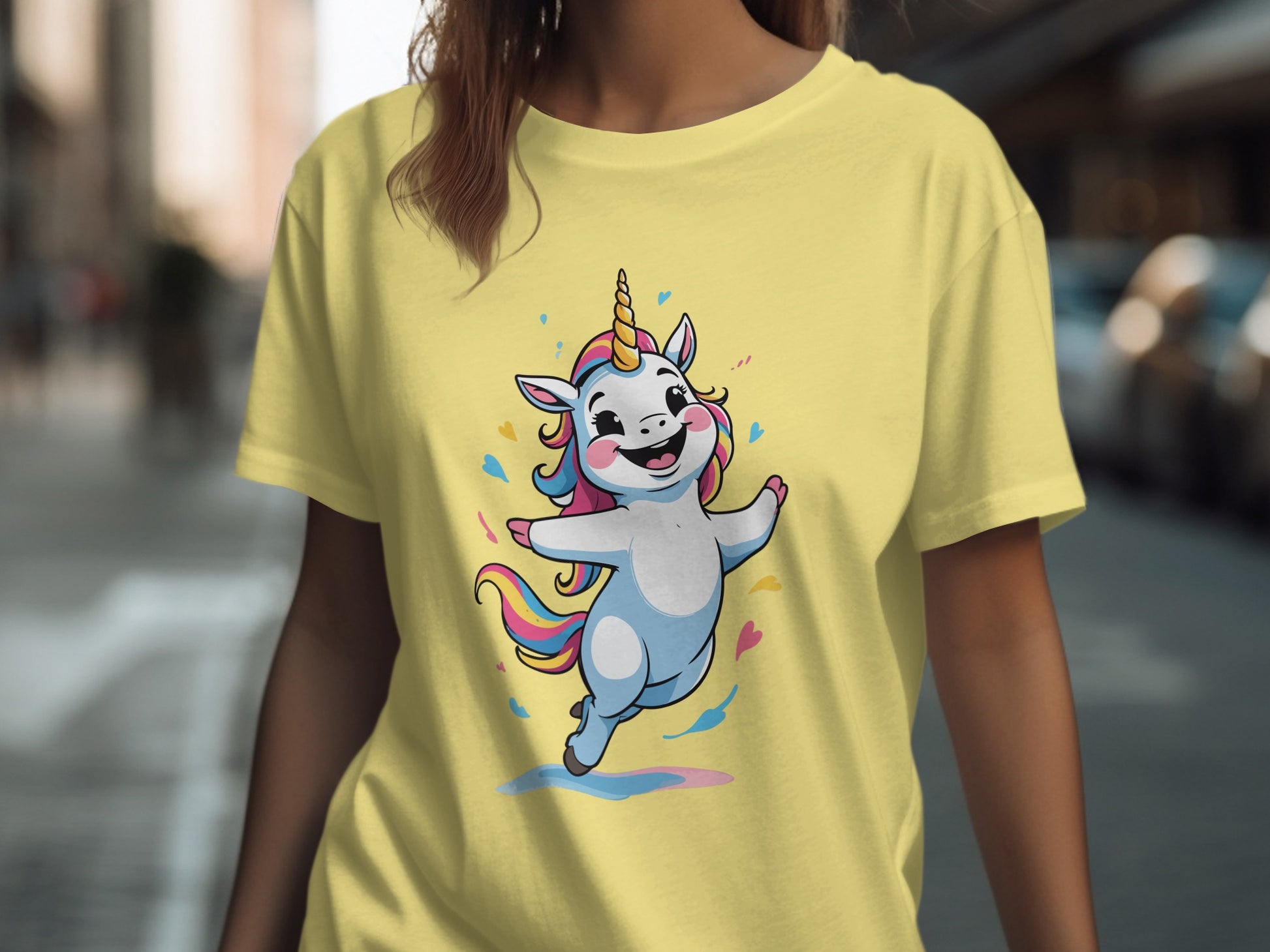 Cute Smiling Unicorn with Rainbow Horn T-shirt