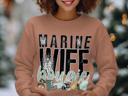 Marine Wife Bougie Sweatshirt Wearable Art