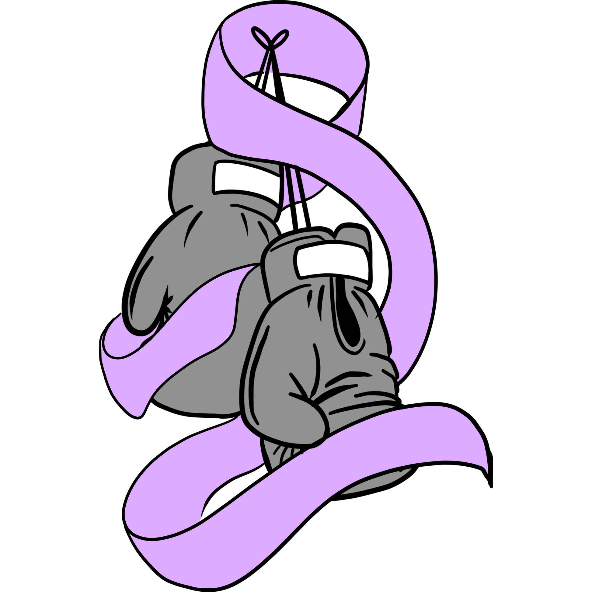 Stylish Purple Ribbon Wrapped Boxing Gloves product