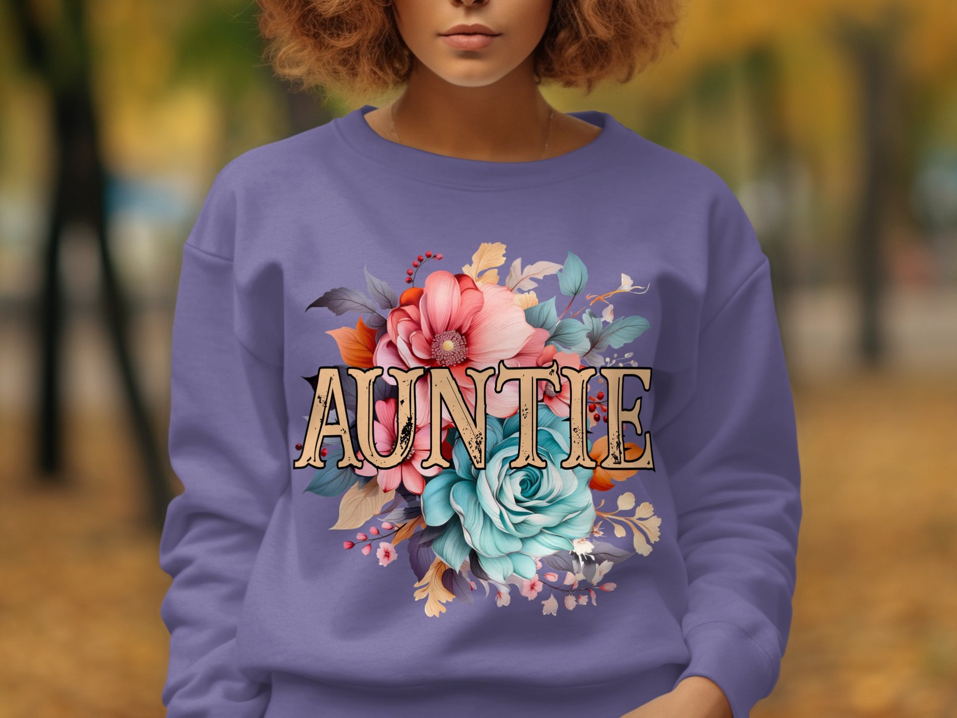 Auntie Floral Bouquet Graphic Sweatshirt