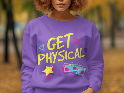 Get Physical Purple Sweatshirt with Colorful Design