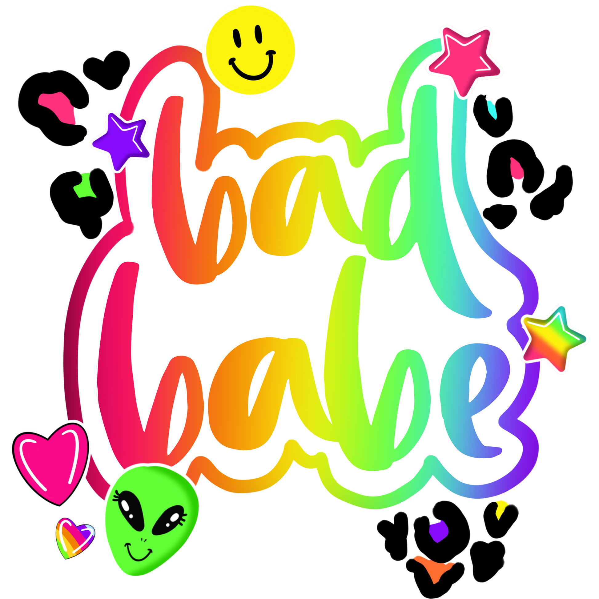 Bright Multicolor Bad Babe Graphic Tee
