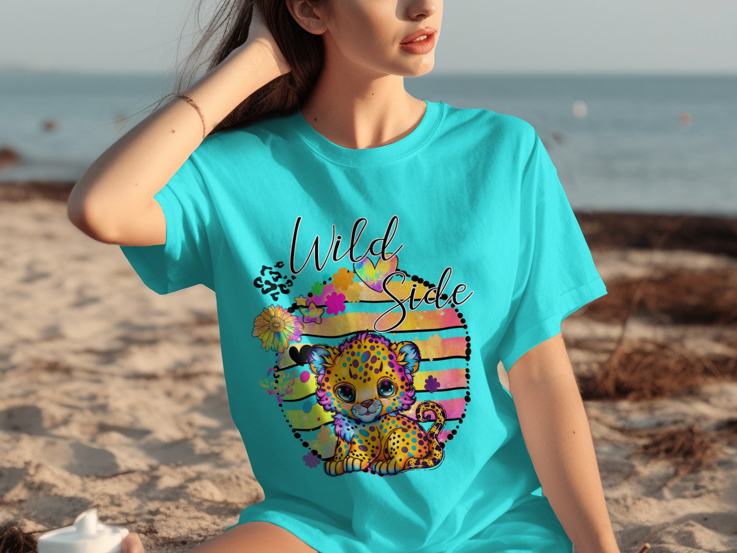 Wild Side Colorful Leopard Graphic T-Shirt Product