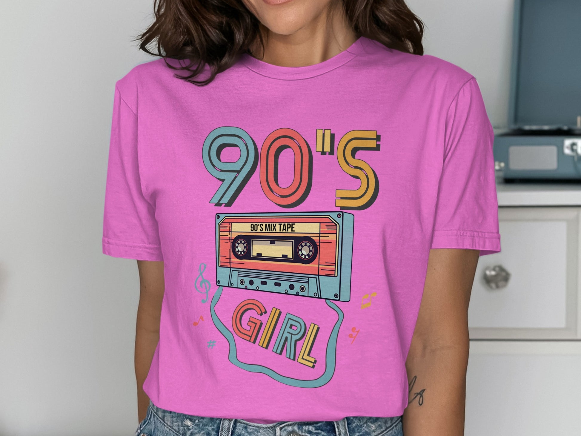 Nostalgic 90's Mixtape Girl Retro Graphic Tee