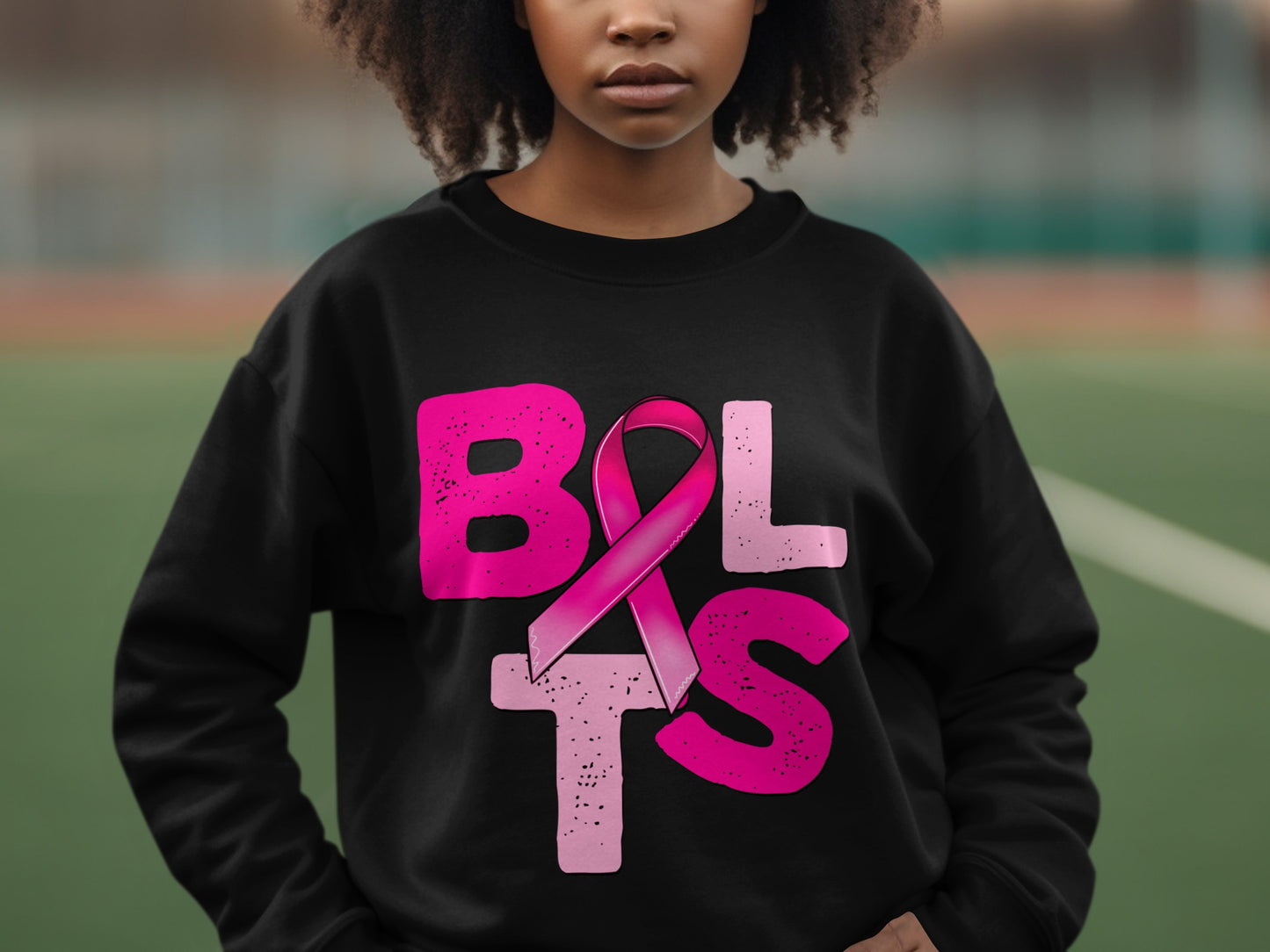 Supportive Breast Cancer Awareness Bo LTS Sweater
