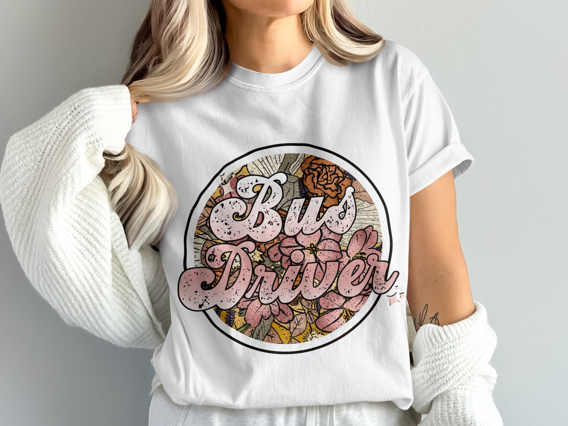 Stylish Vintage Bus Driver Graphic Tee Shirt