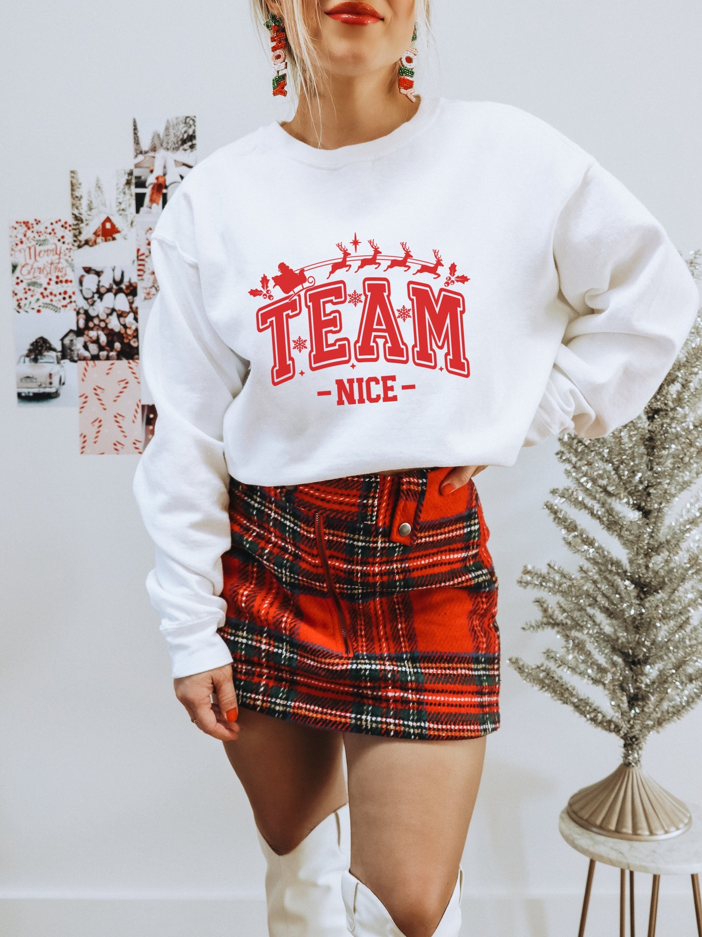 Team Nice Christmas Sweatshirt for Festive Style