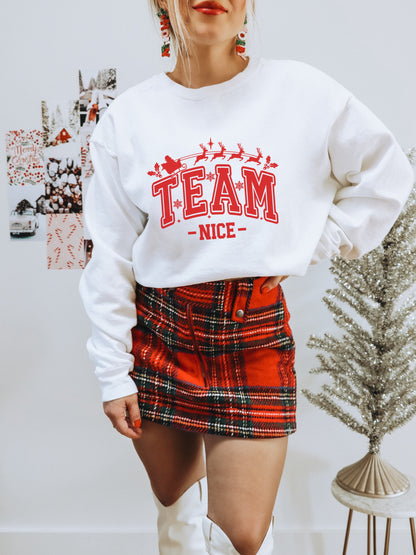 Team Nice Christmas Sweatshirt for Festive Style