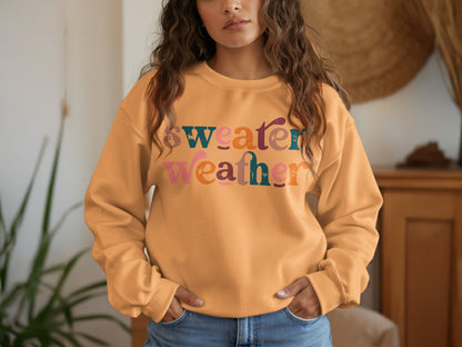 Sweater Weather Colorful Text Print Sweatshirt product