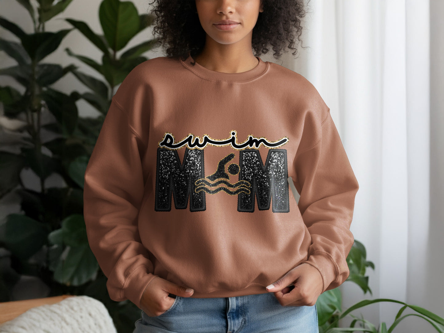 Swim Mom Graphic Sweatshirt for Comfort and Style
