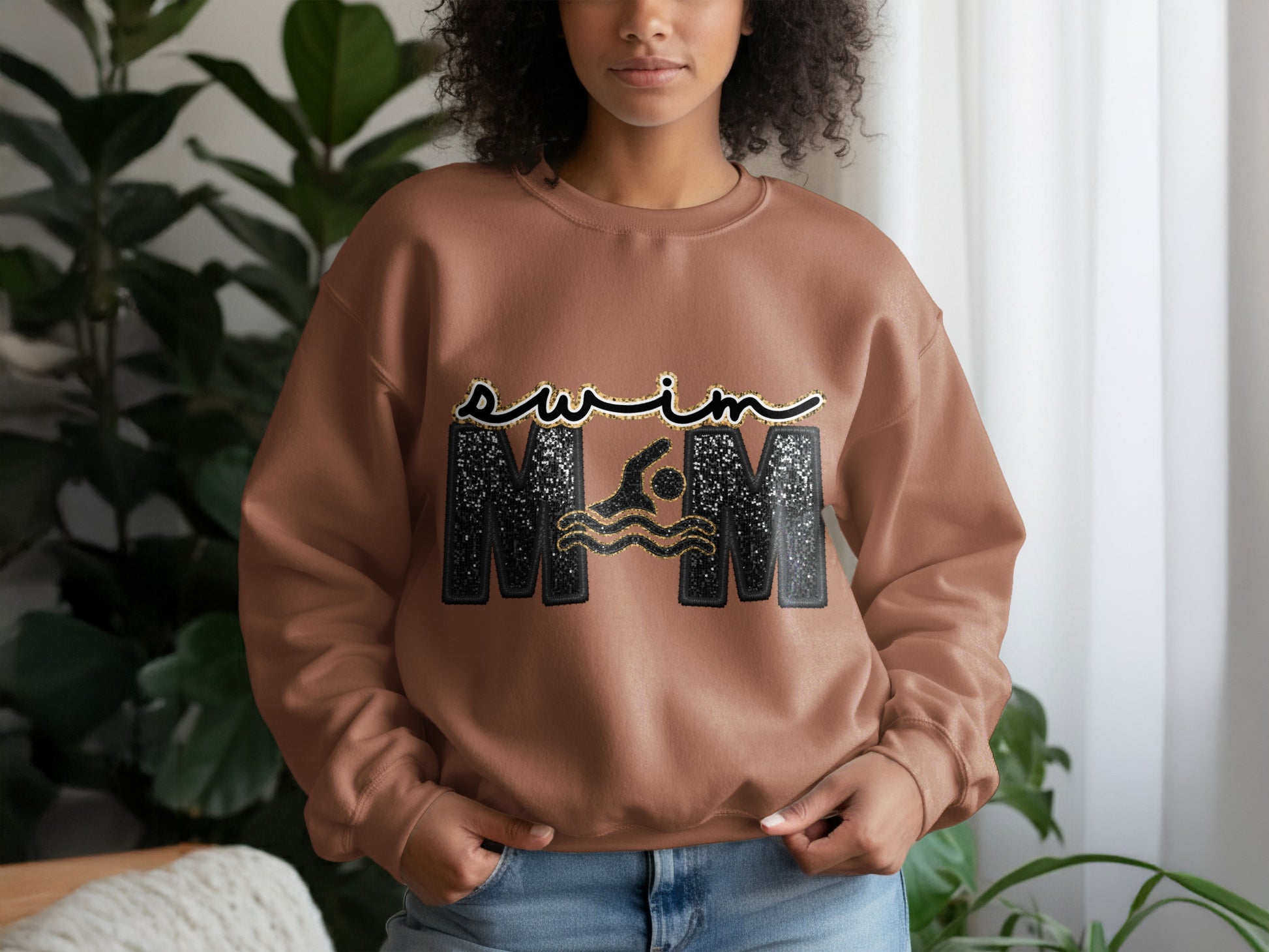 Swim Mom Graphic Sweatshirt for Comfort and Style