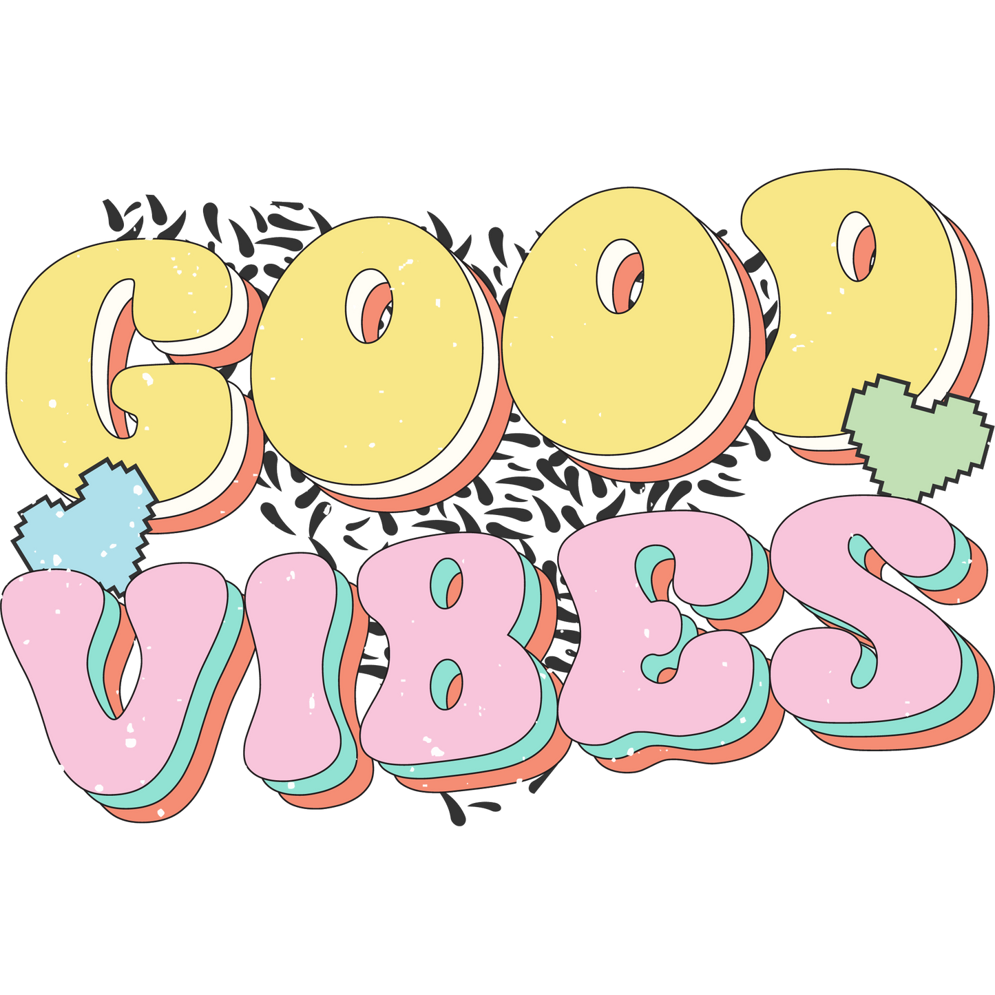 Good Vibes Graphic Design Trendy Aesthetic Art