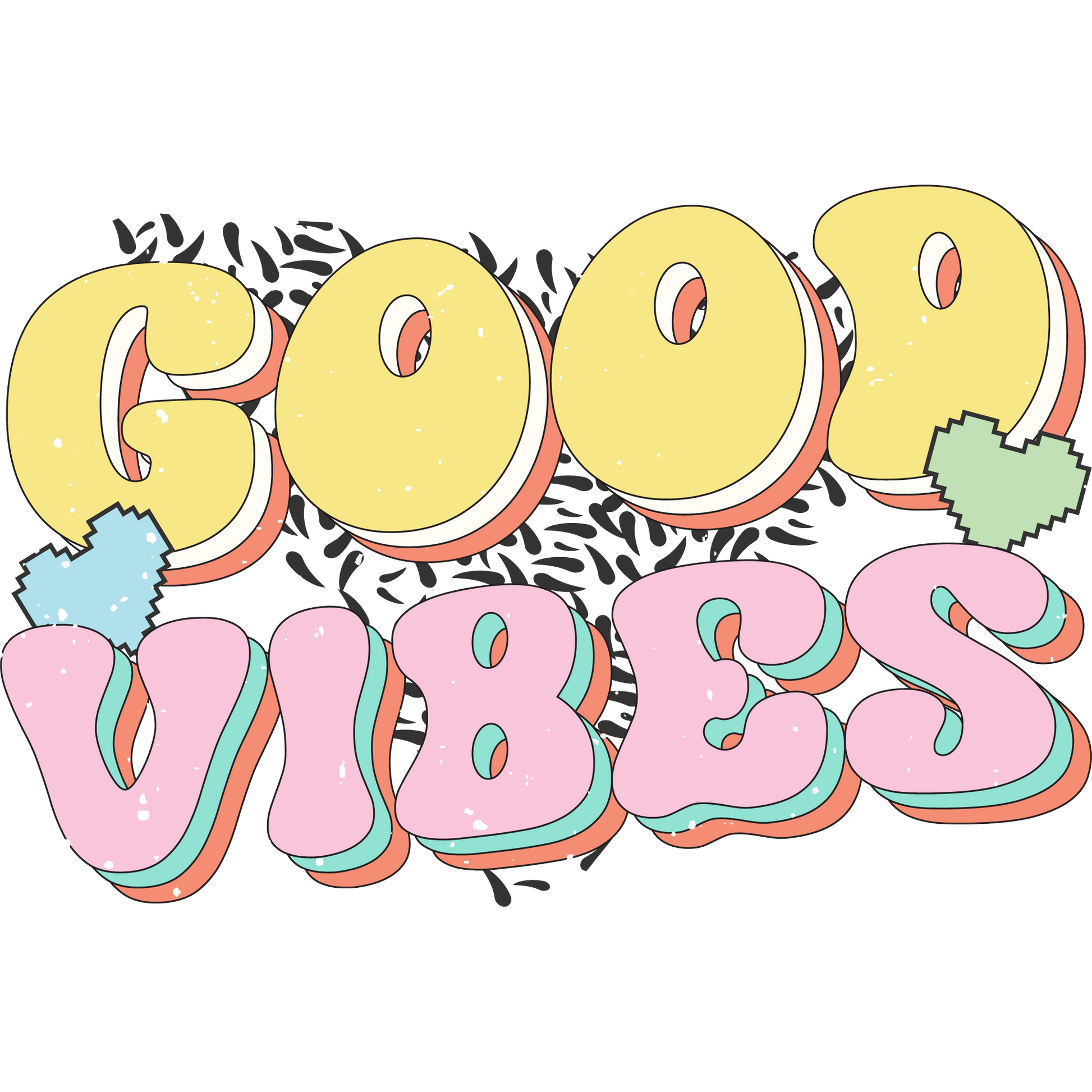 Good Vibes Graphic Design Trendy Aesthetic Art