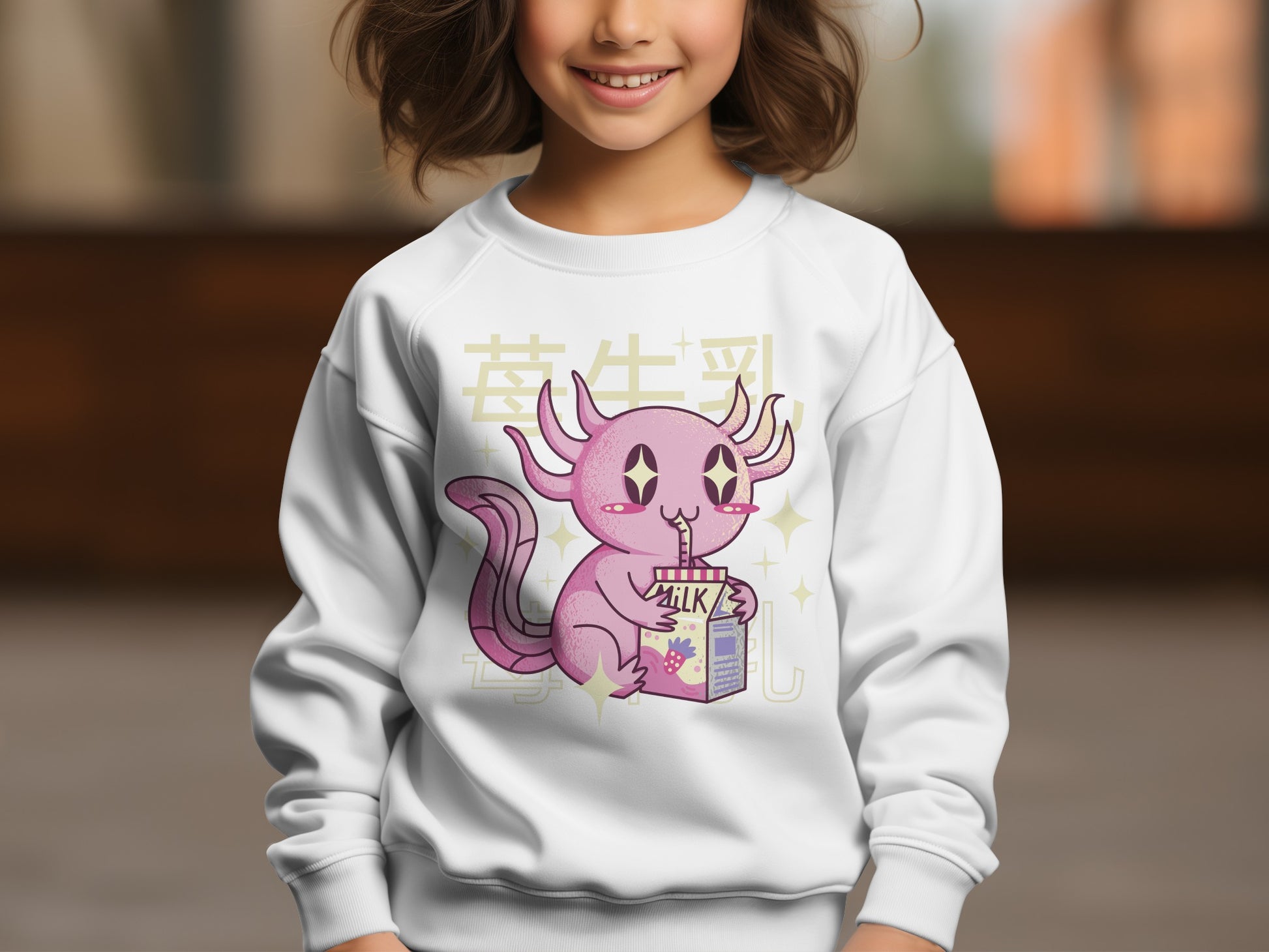 Playful Anime Kitty Drinking Milk Sweatshirt