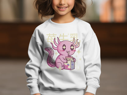 Playful Anime Kitty Drinking Milk Sweatshirt