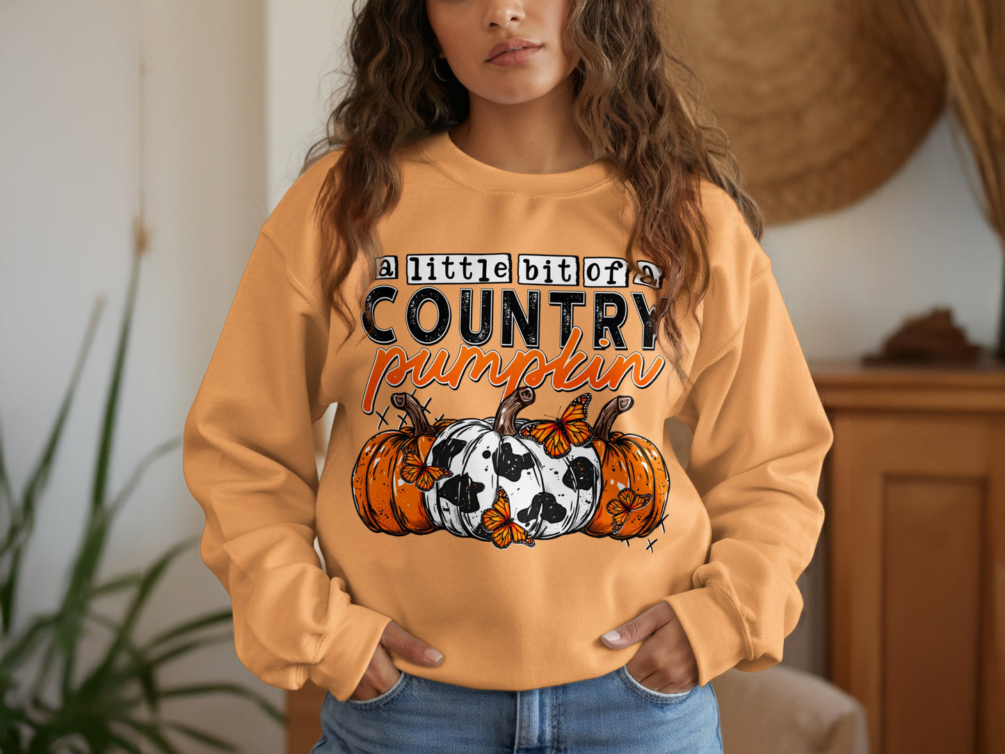 A Little Bit of a Country Pumpkin Graphic Sweatshirt