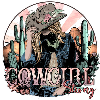 Cowgirl Strong Western Themed Decor Artwork
