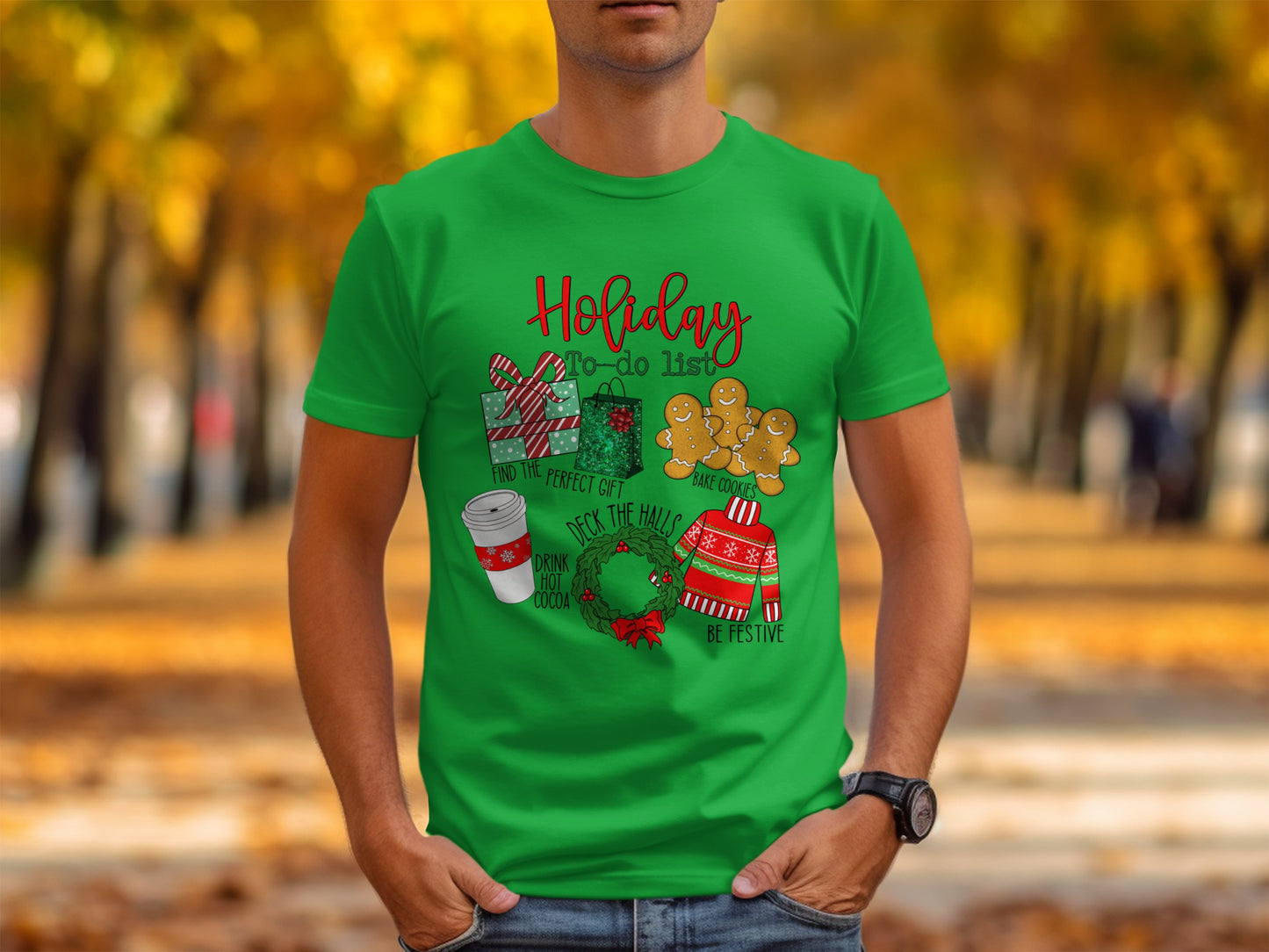 Holiday To Do List Shirt with Colorful Graphics