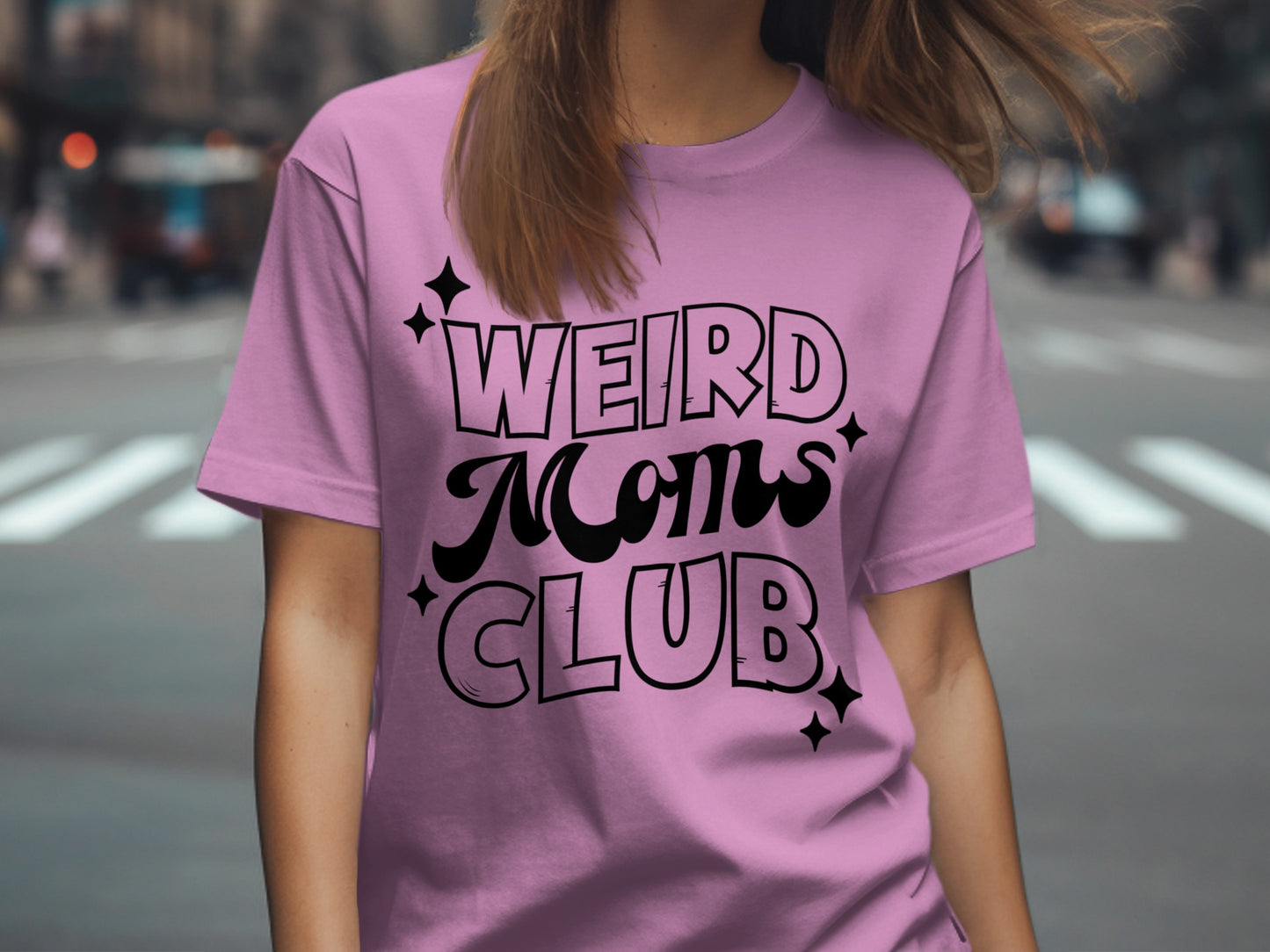 Weird Moms Club Graphic Printed Tee Shirt