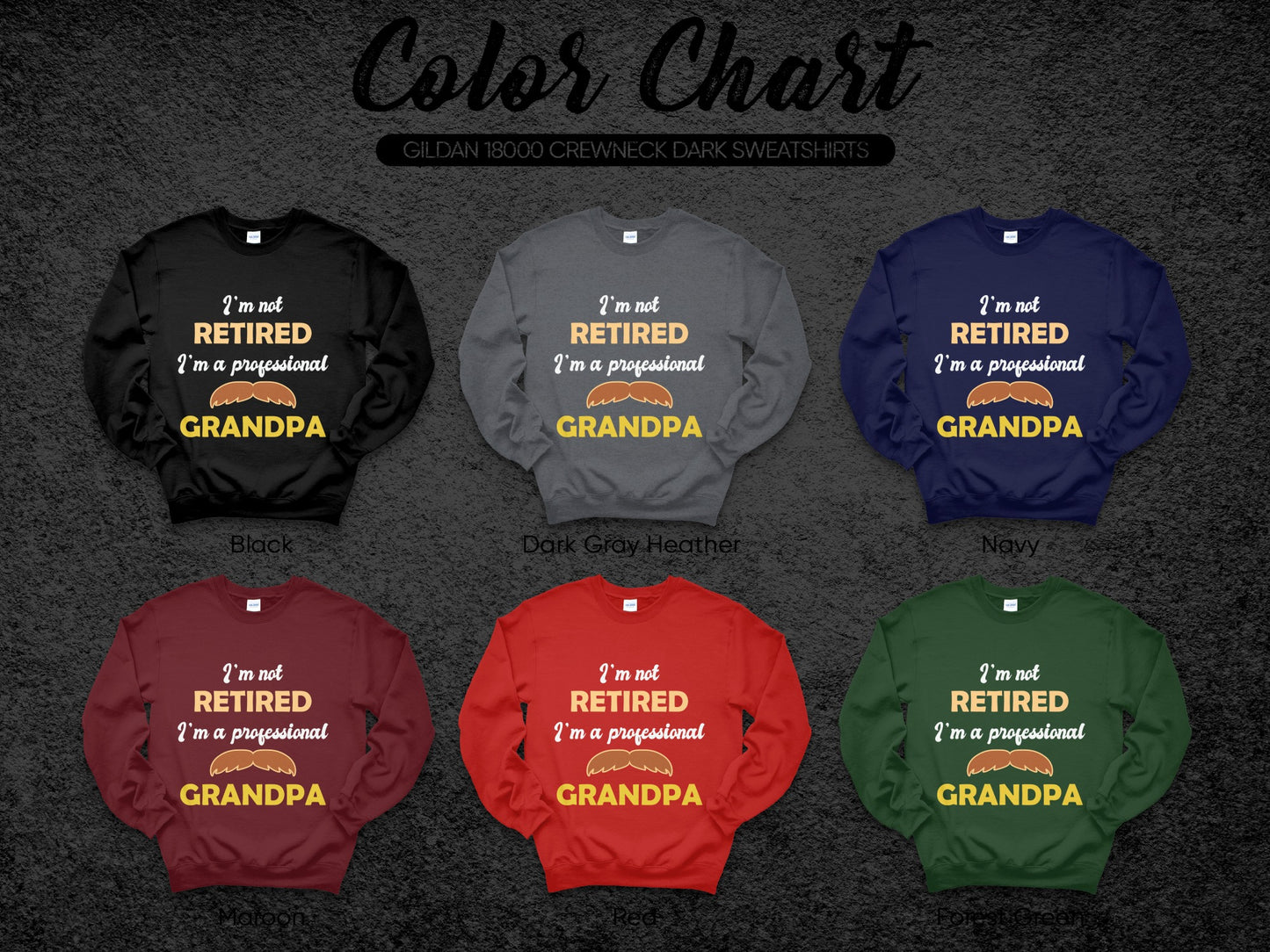 Funny Graphic Retired Grandpa Crewneck Sweatshirt