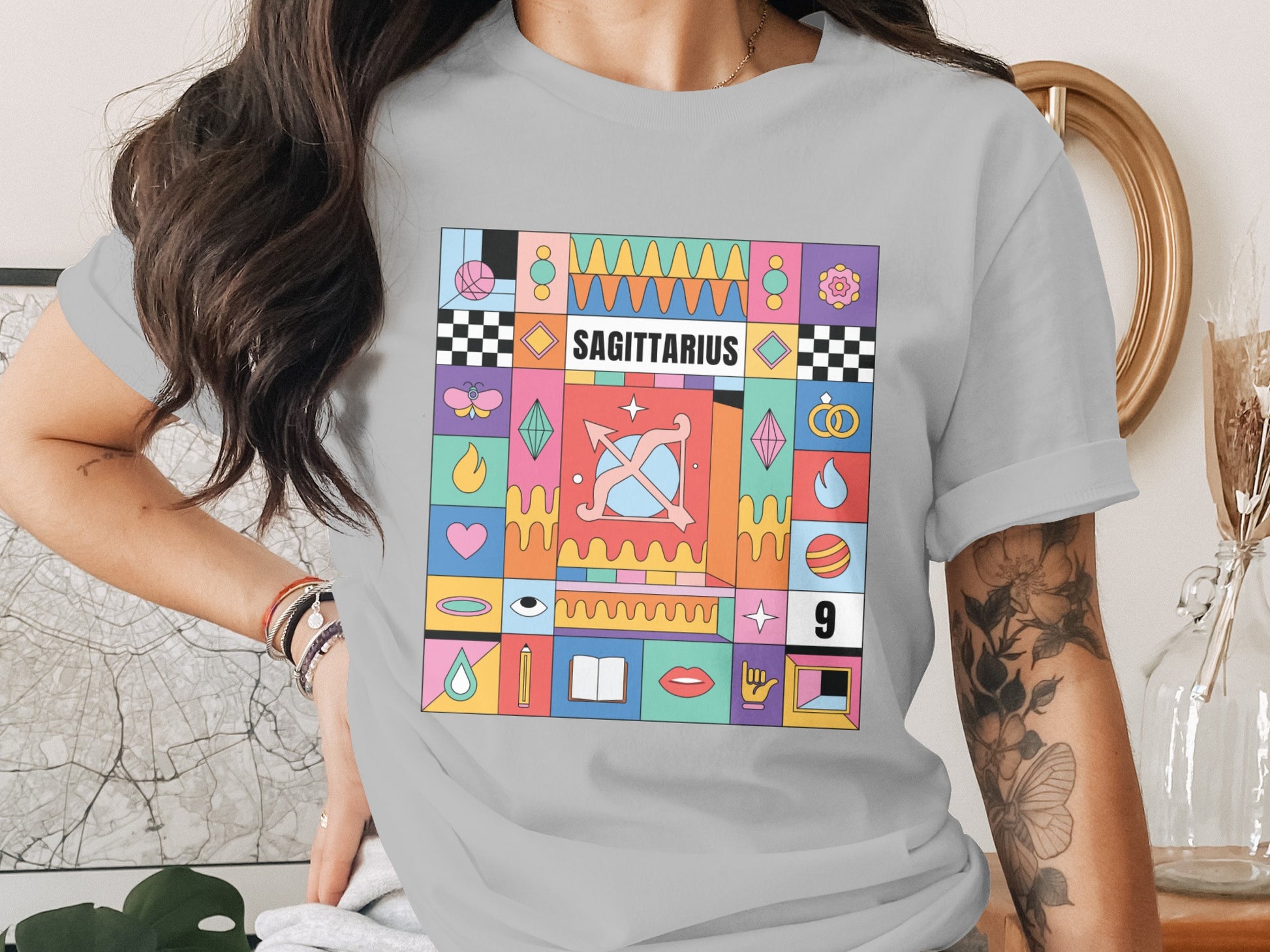 Colorful Sagittarius Zodiac Theme Graphic product