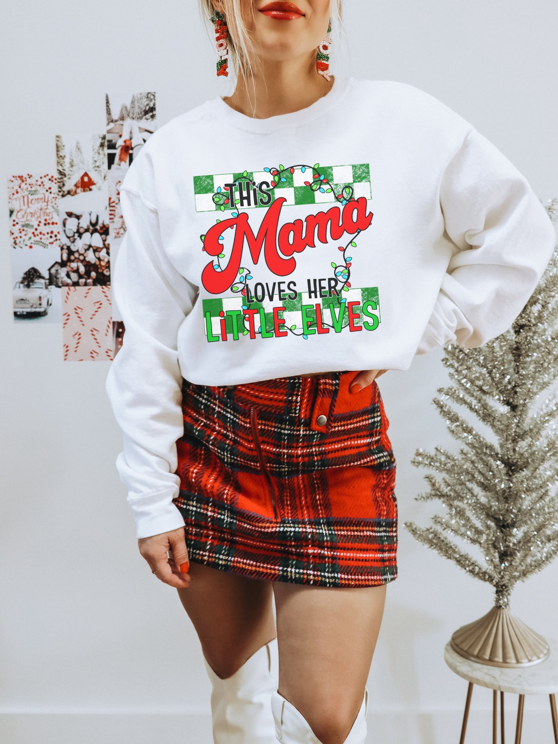 This Mama Loves Her Little Elves Fashionable Sweatshirt