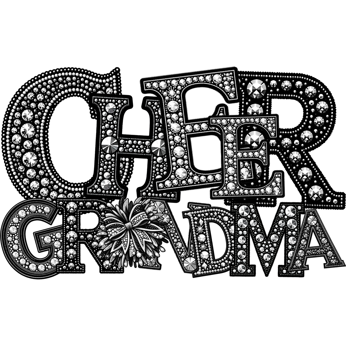 Cheer Grandma Rhinestone Embellished Sign Decor