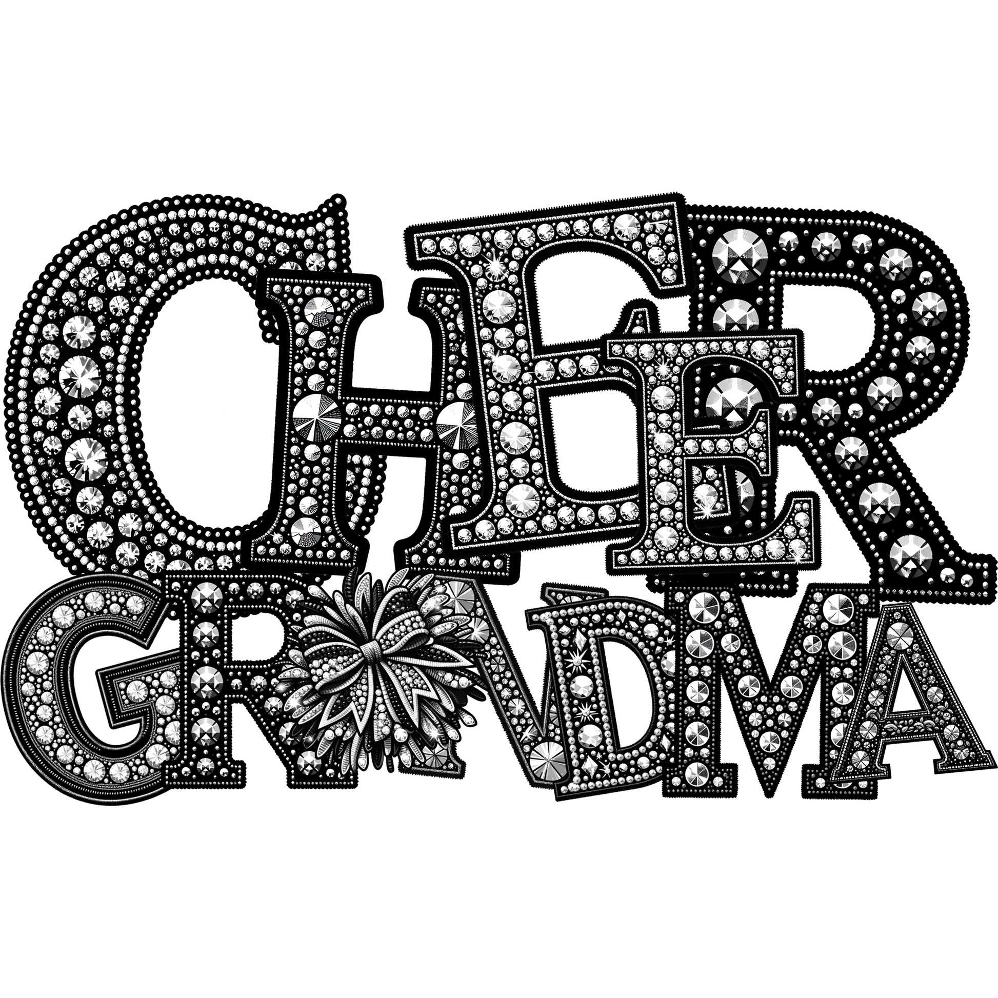 Cheer Grandma Rhinestone Embellished Sign Decor