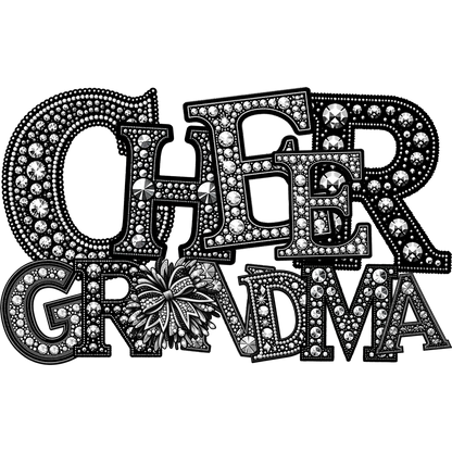 Cheer Grandma Rhinestone Embellished Sign Decor
