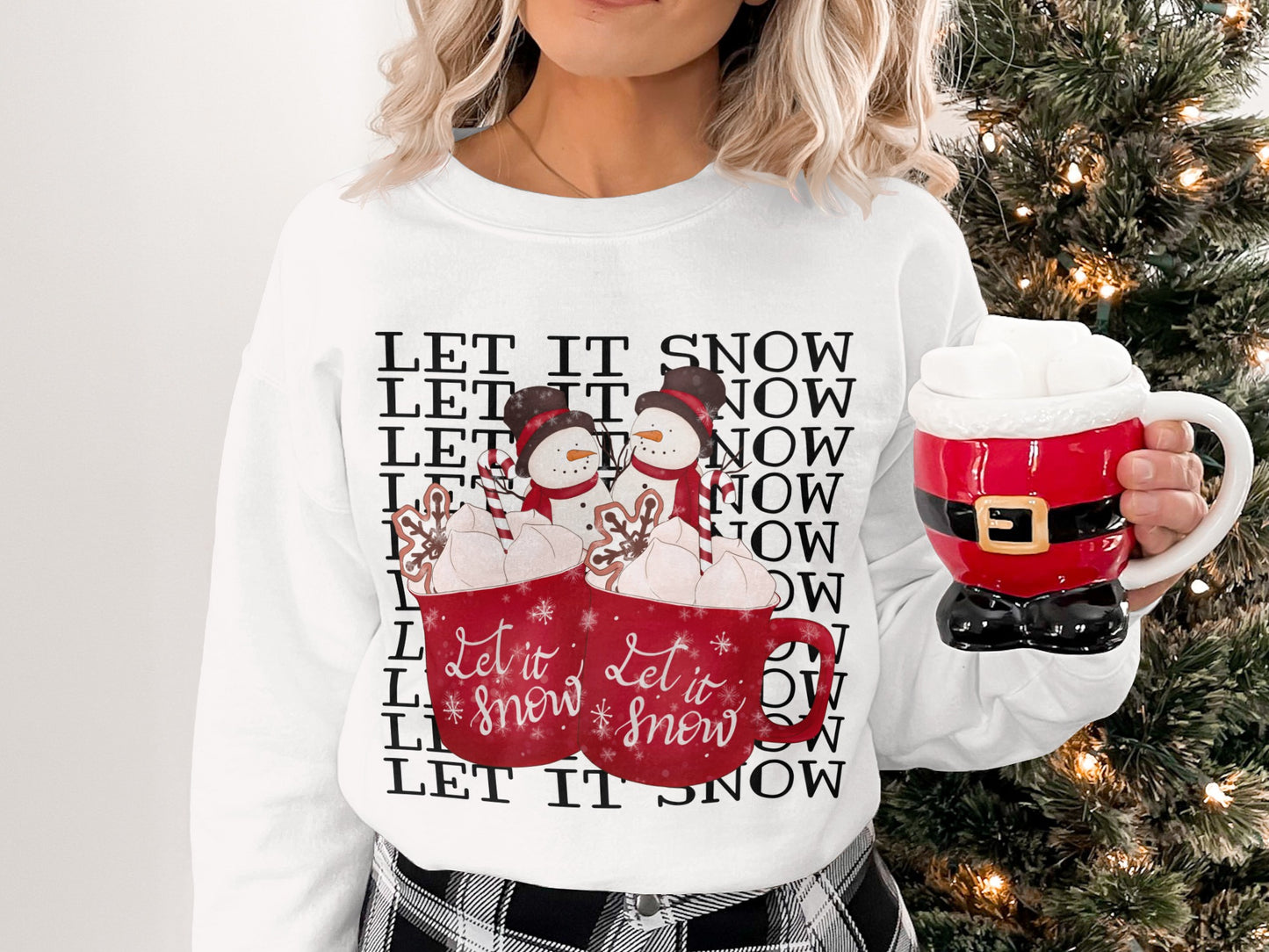 Let It Snow Snowmen Christmas Sweatshirt Holiday Apparel