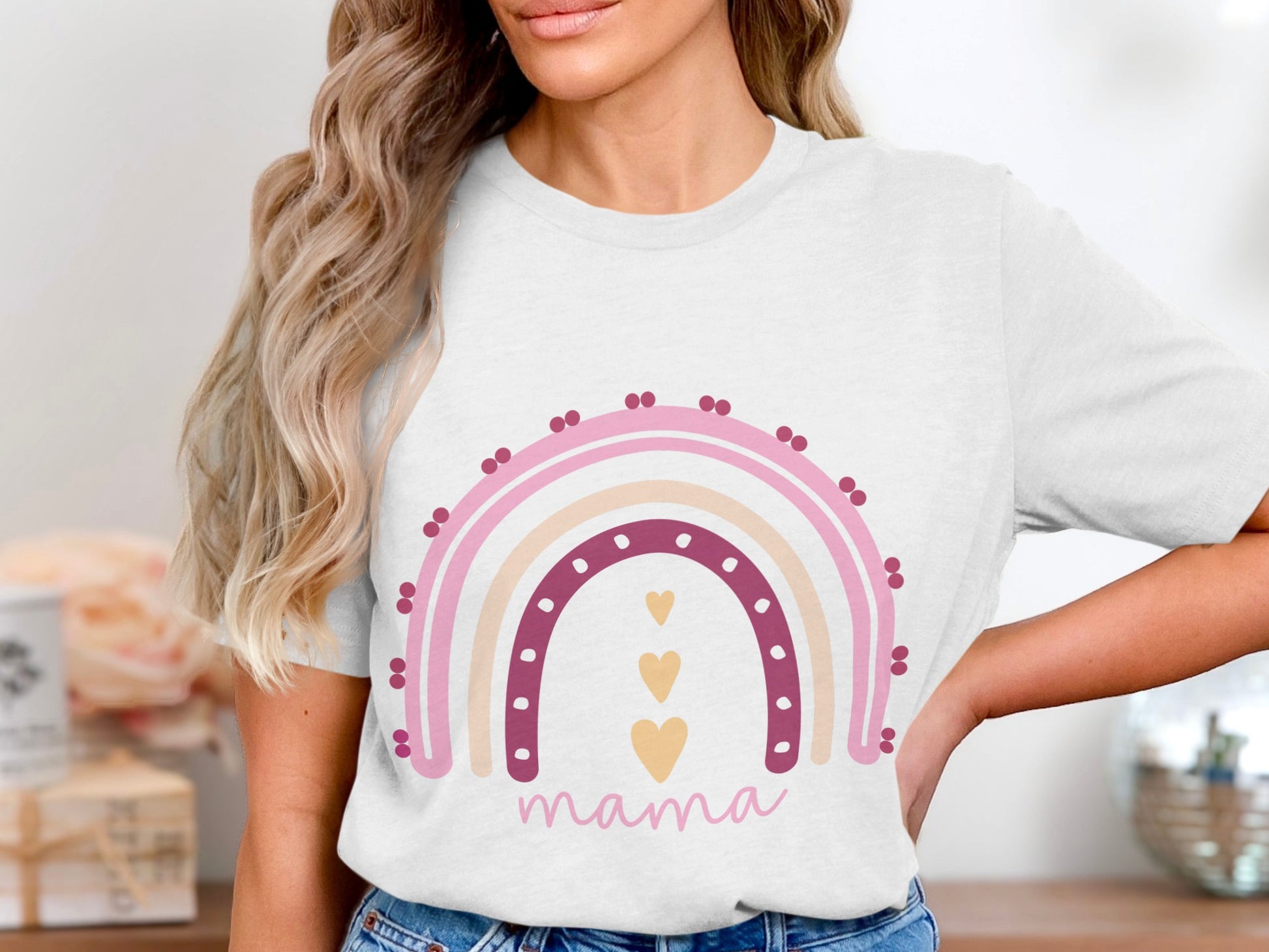 Colorful Rainbow Mama Graphic Tee