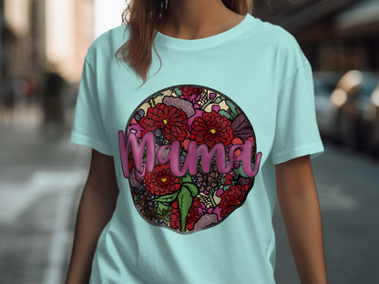 Mama Graphic Tee Perfect for Moms and Floral Lovers
