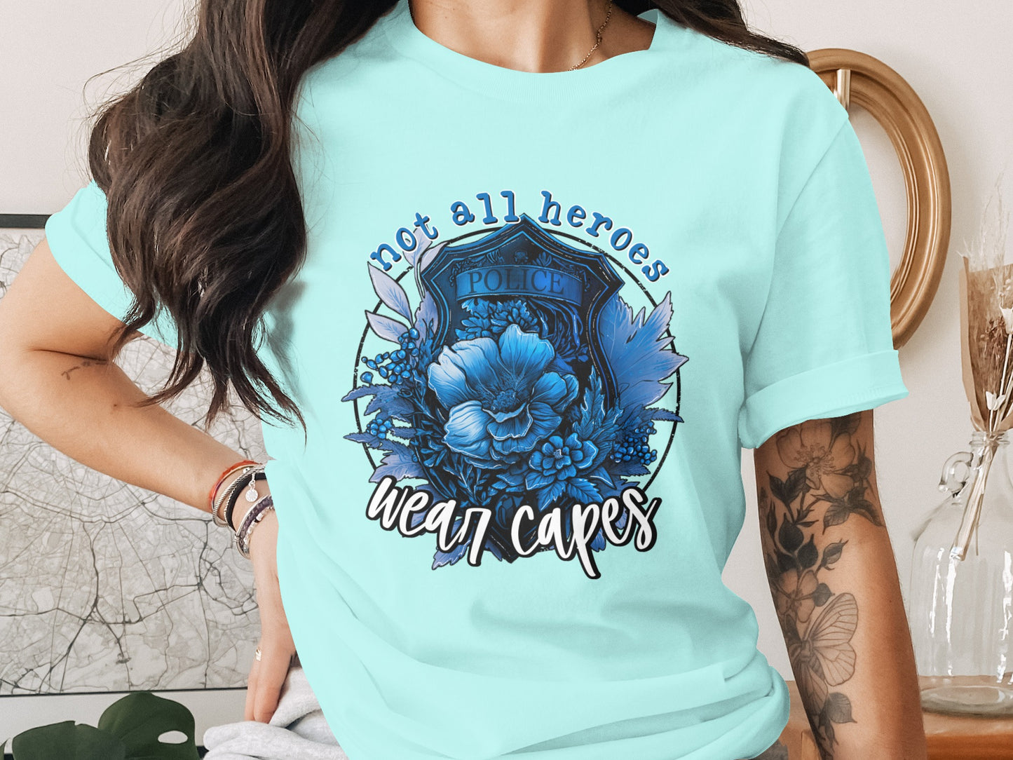 Not All Heroes Wear Capes Police Themed T-shirt