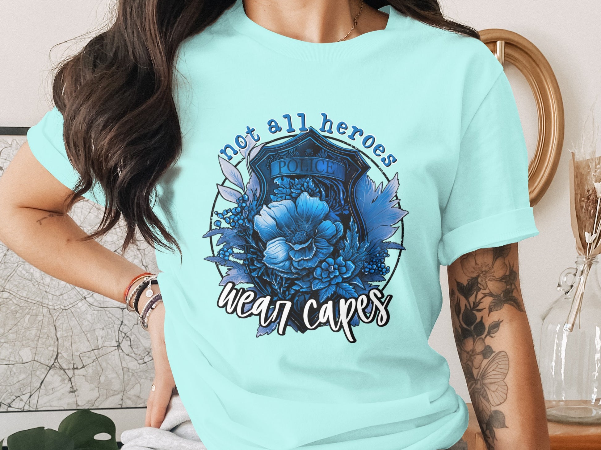 Not All Heroes Wear Capes Police Themed T-shirt