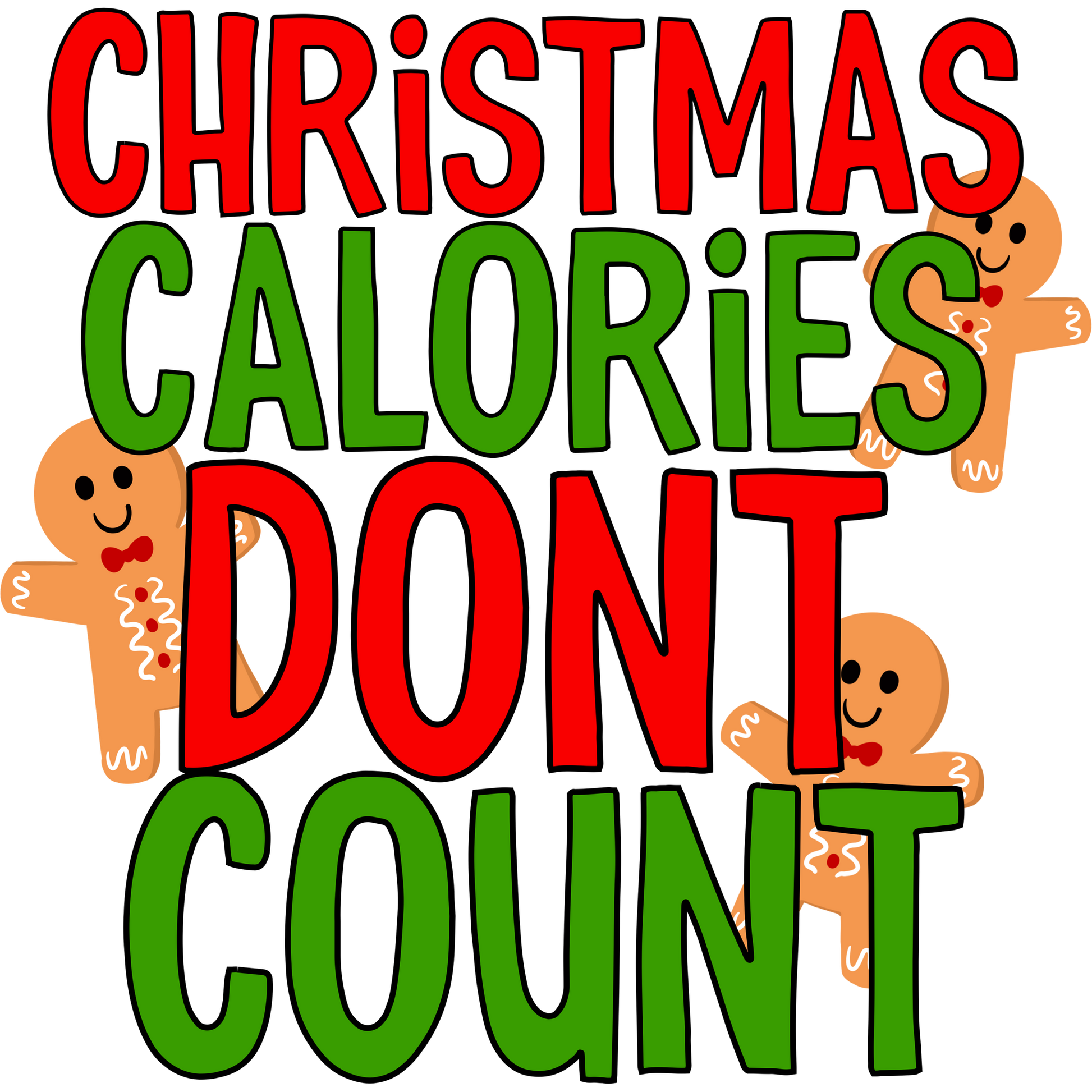Christmas Calories Don't Count Festive Sign Decor