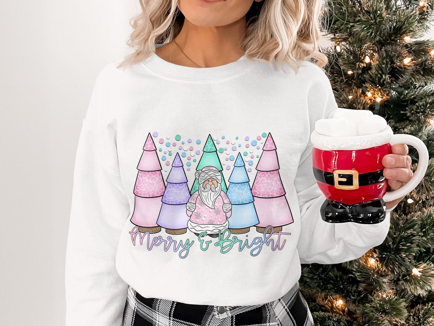 Merry and Bright Gnome Christmas Sweatshirt