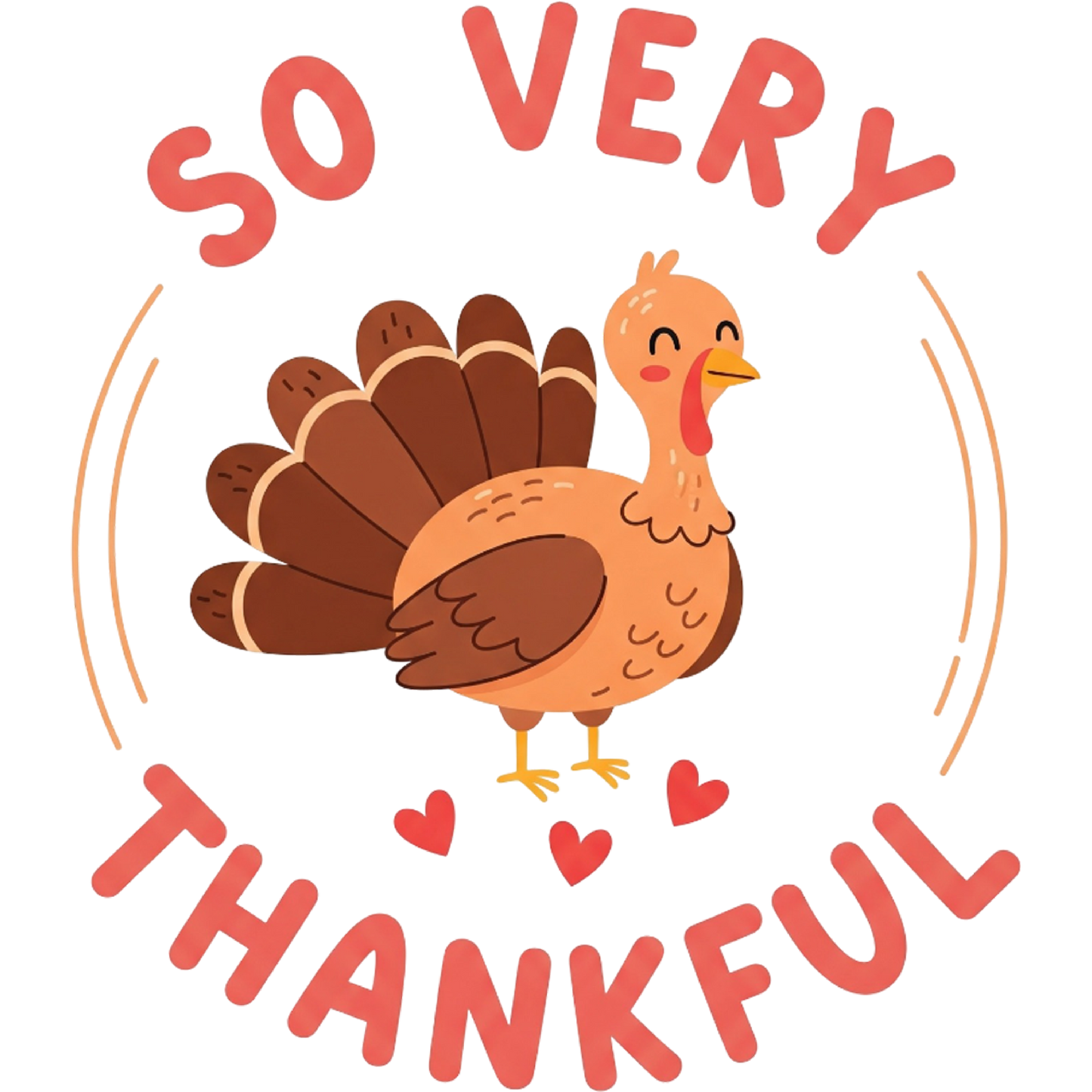 So Very Thankful Turkey Image with Hearts Product