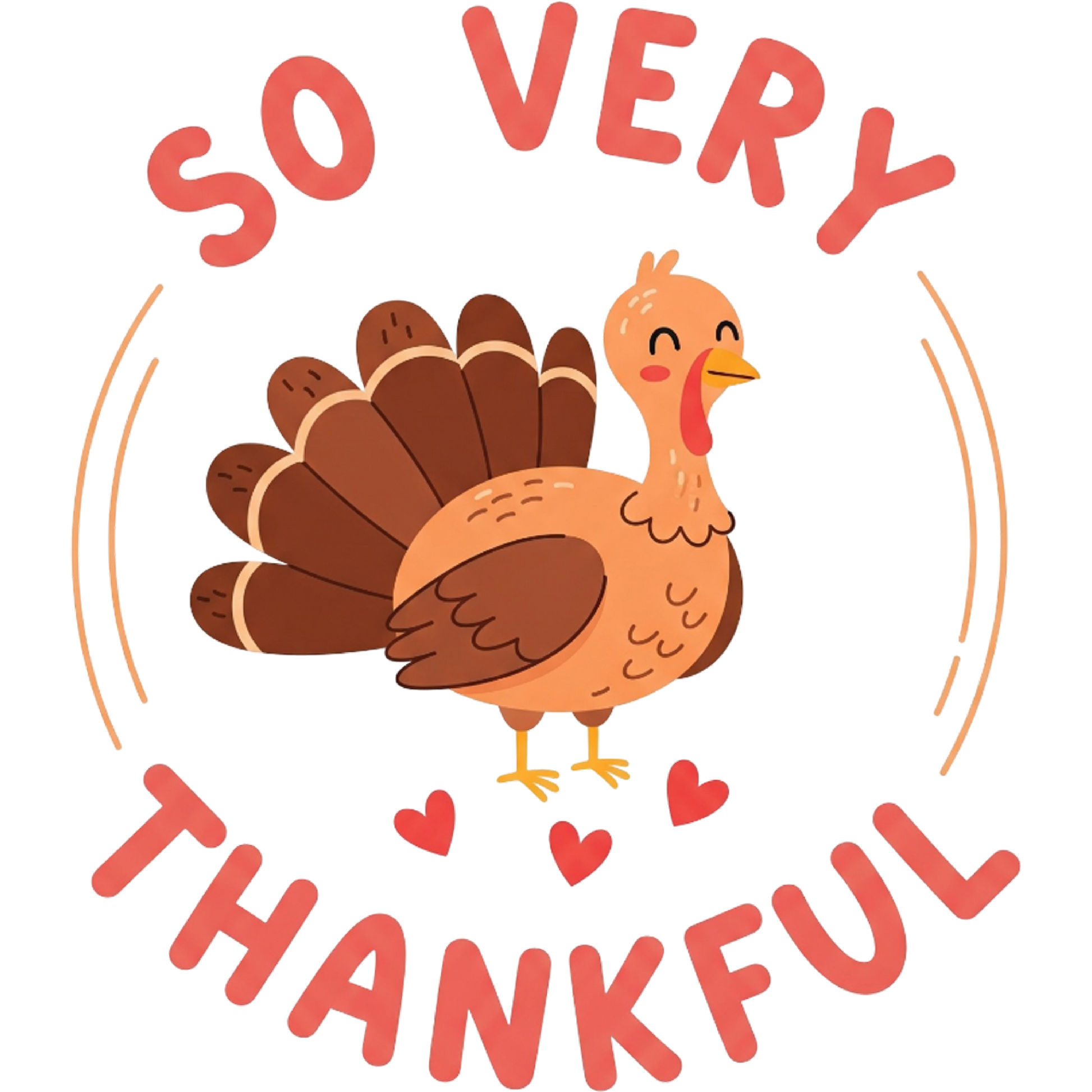 So Very Thankful Turkey Image with Hearts Product