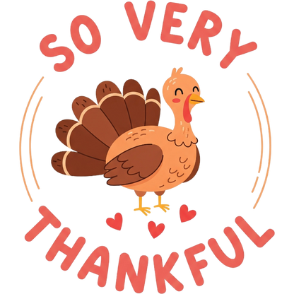 So Very Thankful Turkey Image with Hearts Product