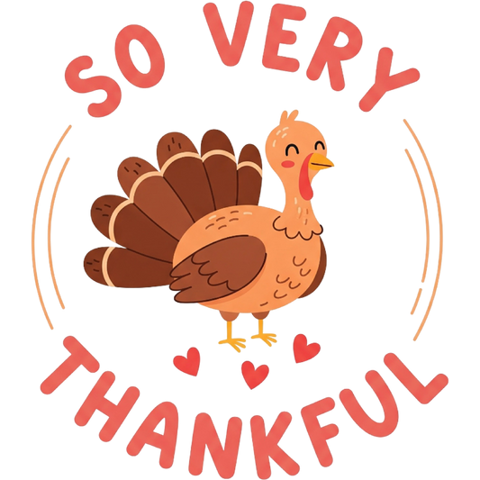 So Very Thankful Turkey Image with Hearts Product