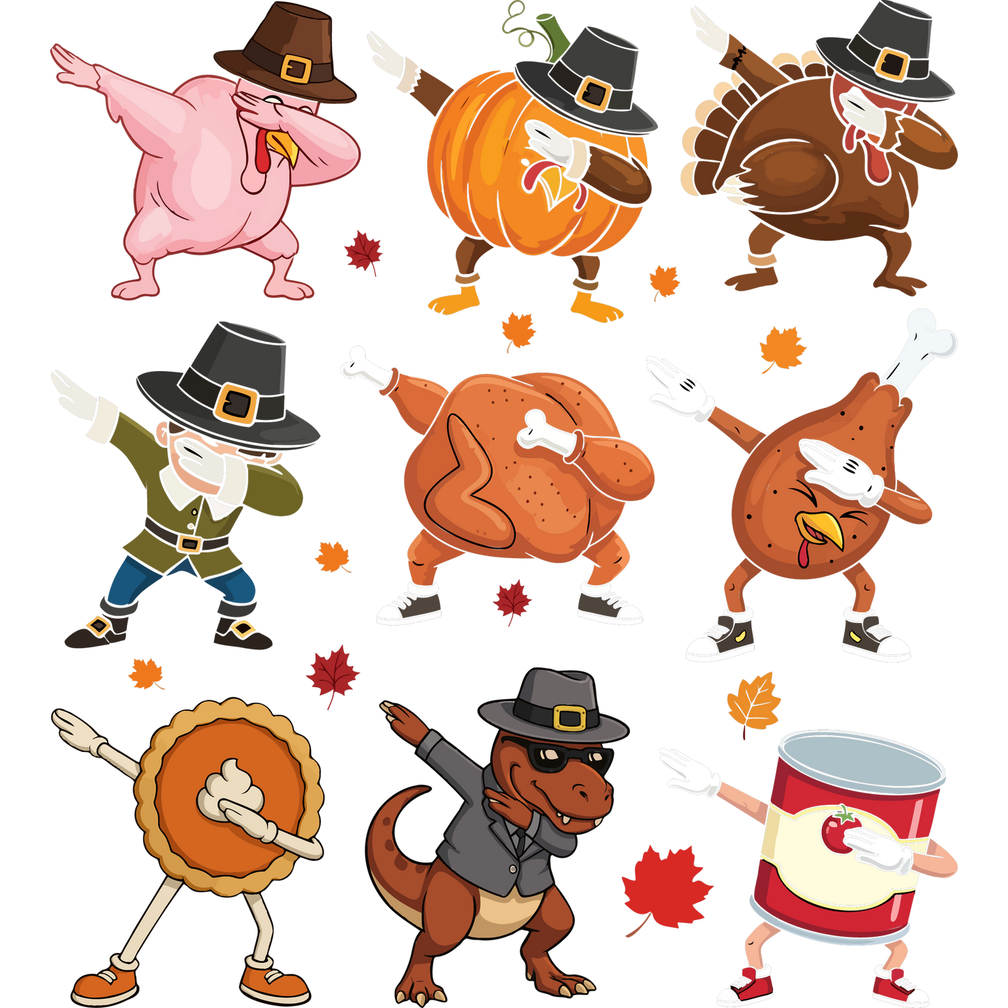 Funny Thanksgiving Cartoon Characters Collection