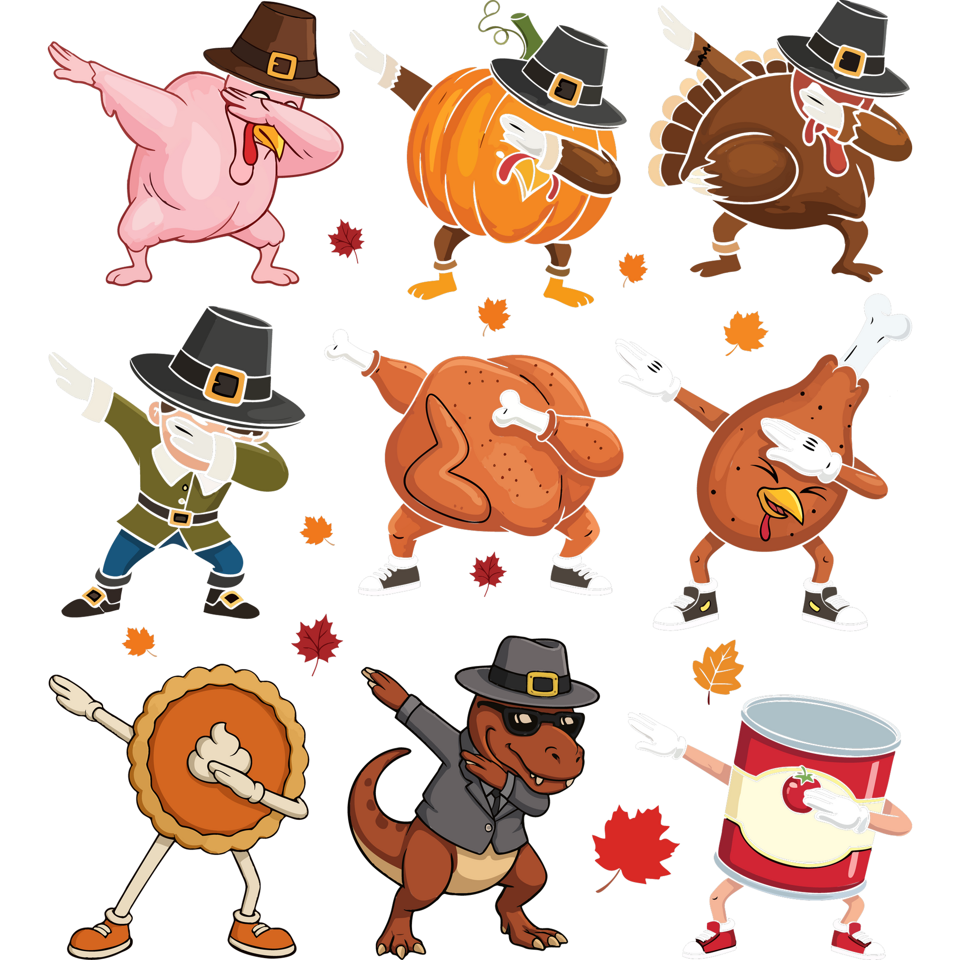 Funny Thanksgiving Cartoon Characters Collection