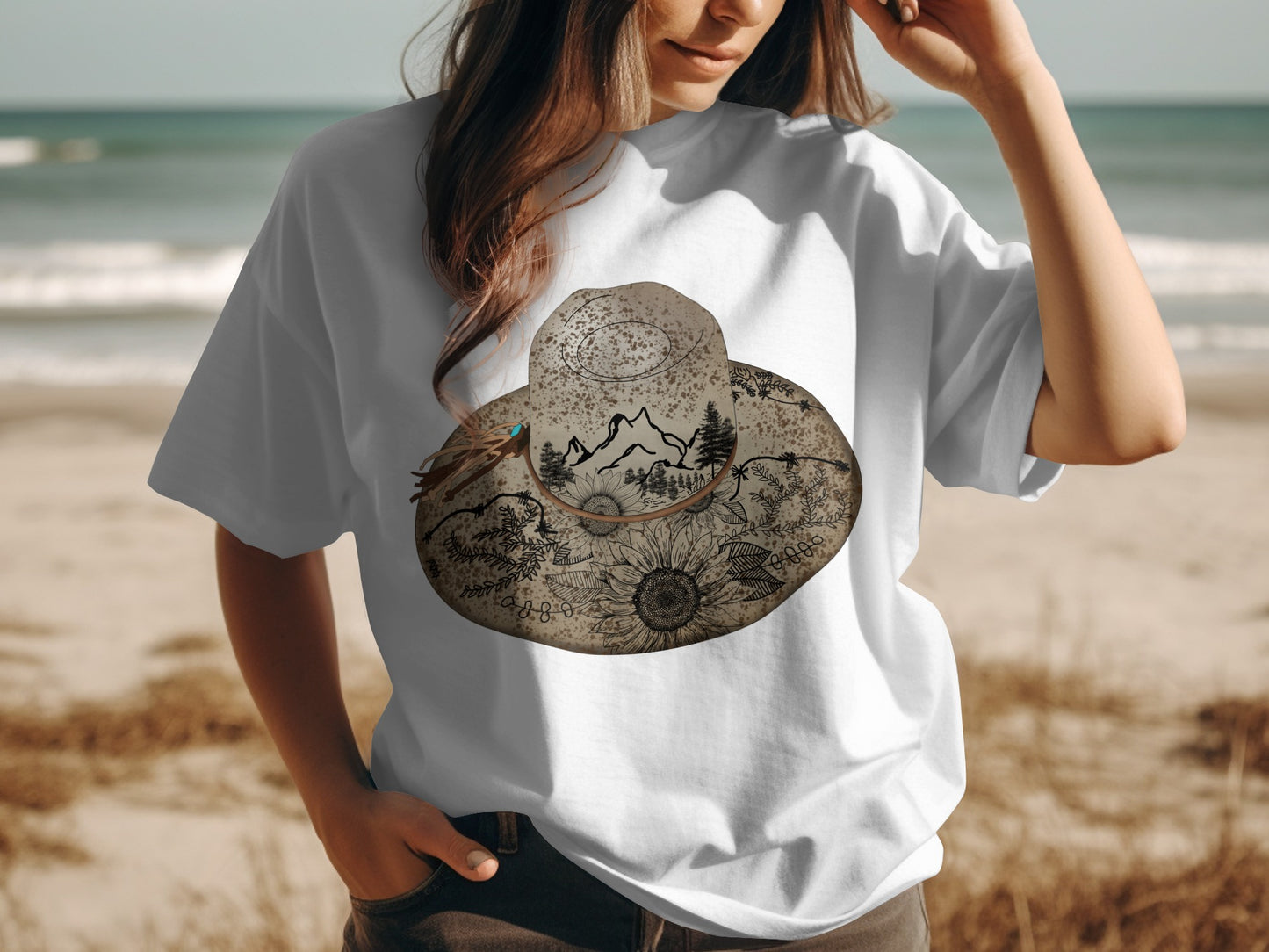 Nature Inspired Mandala with Mountains and Trees Shirt