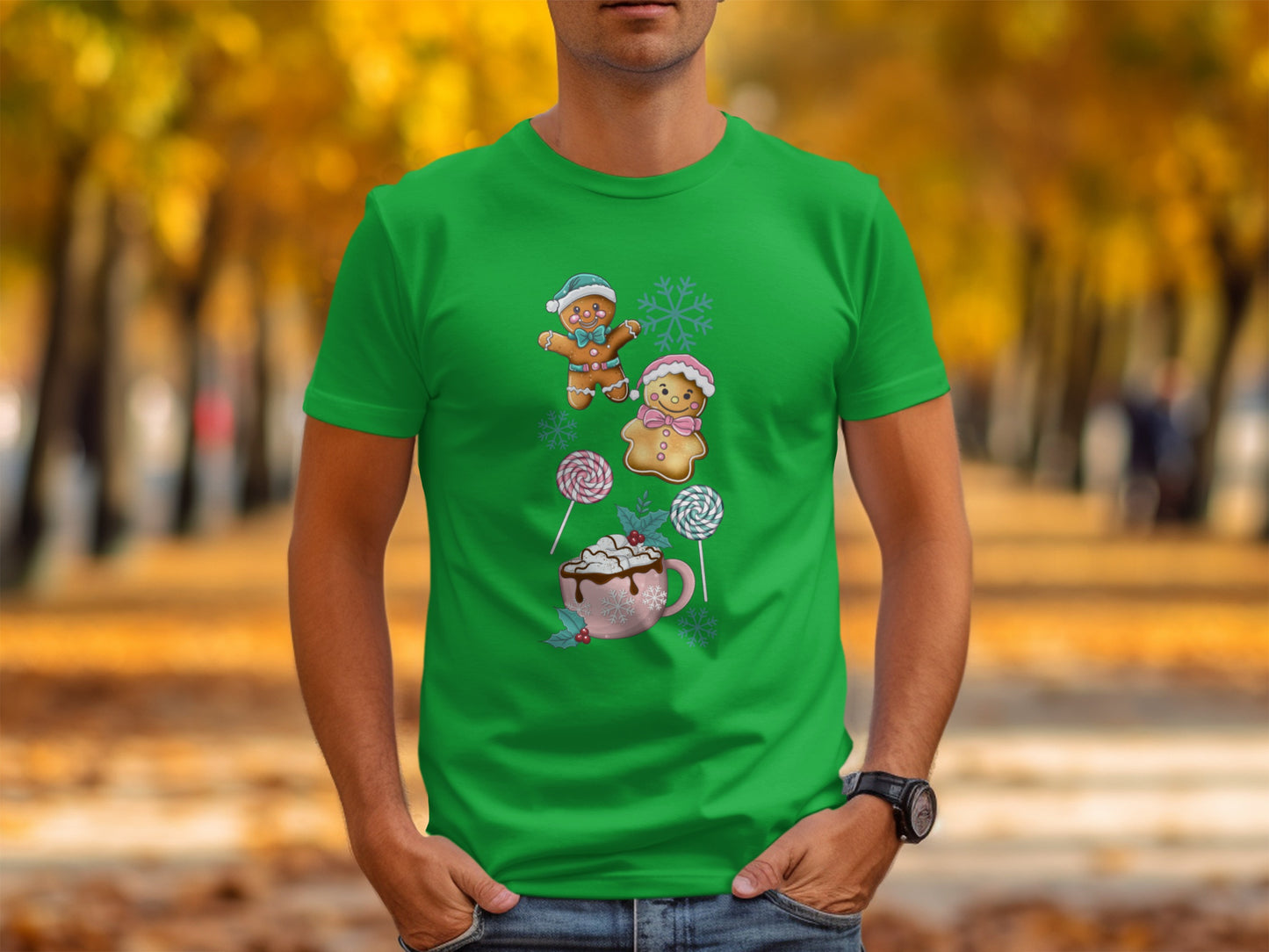 Festive Gingerbread and Hot Cocoa T-shirt