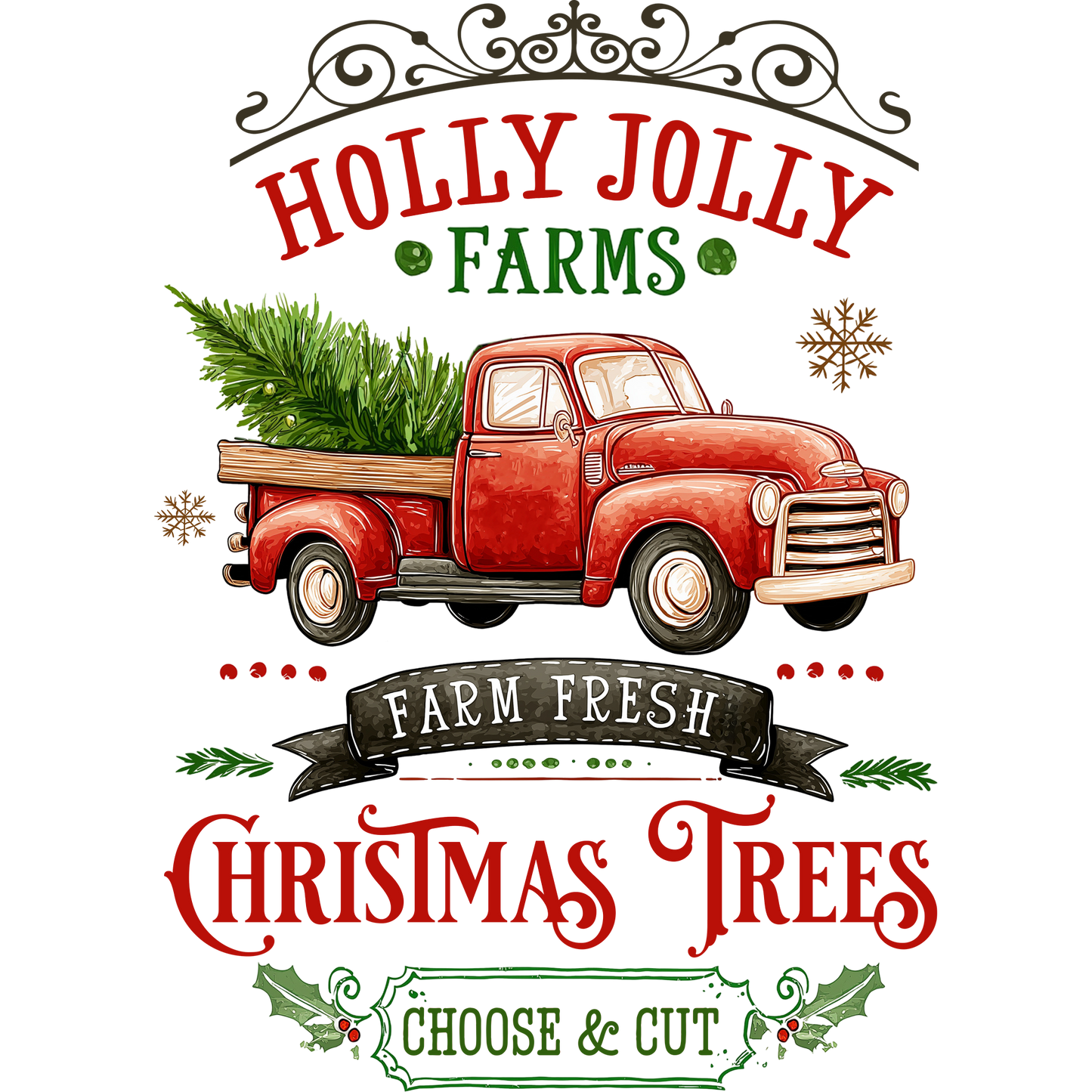 Holly Jolly Farms Farm Fresh Christmas Trees sign