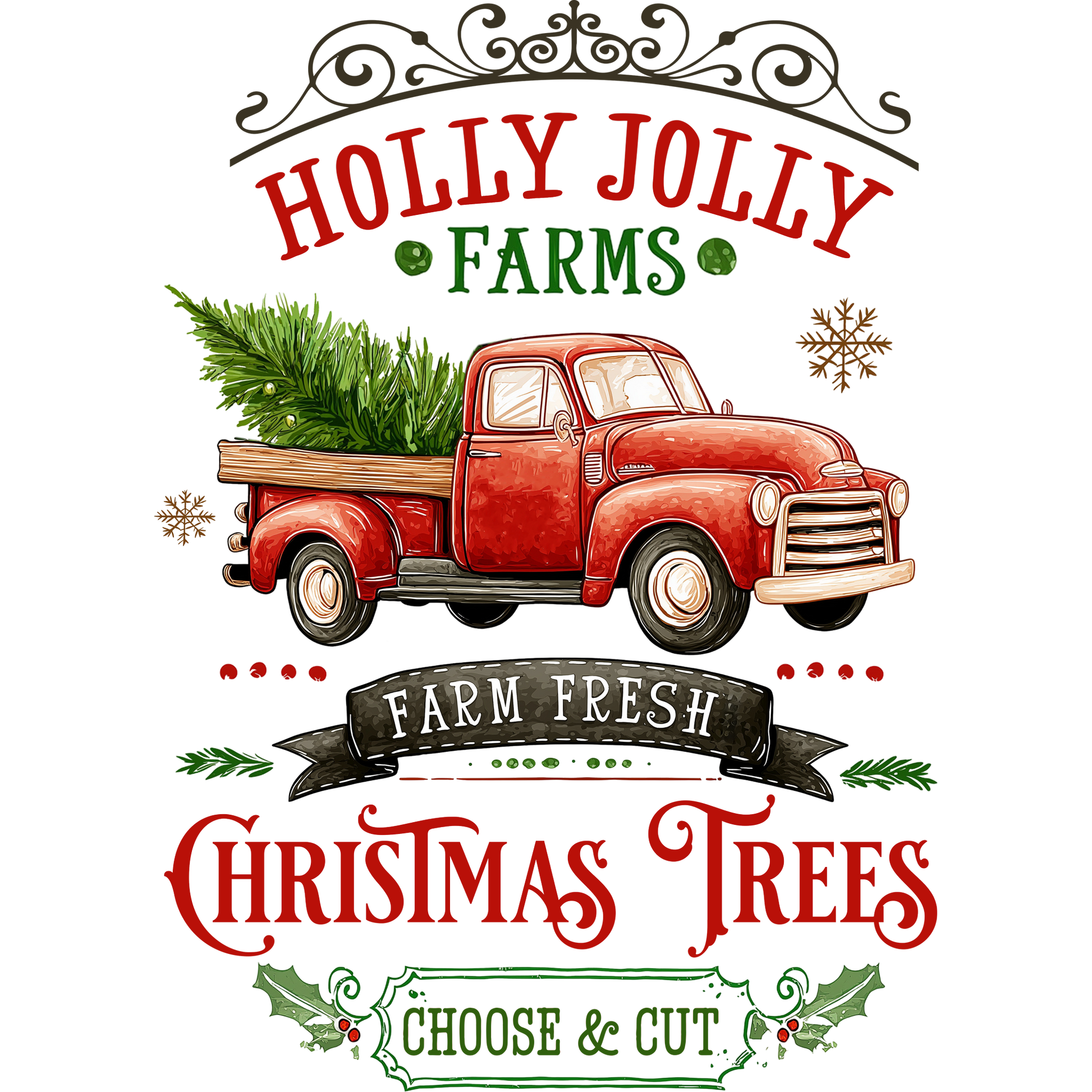 Holly Jolly Farms Farm Fresh Christmas Trees sign