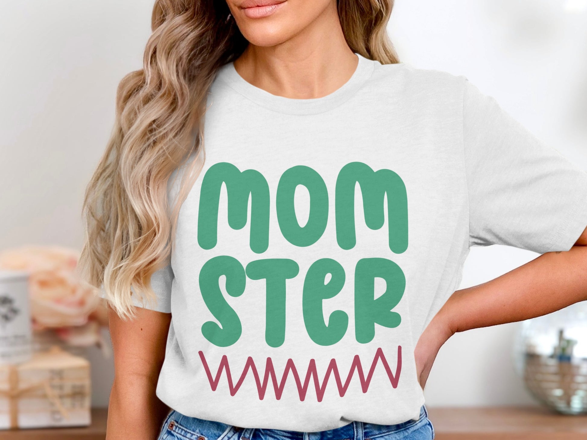 Funny Slogan Momster Graphic Tee for Mothers