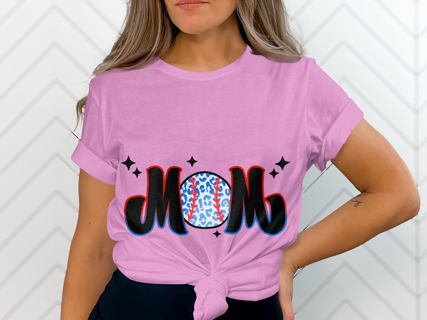 Stylish Leopard Print MOM Graphic Tee Product